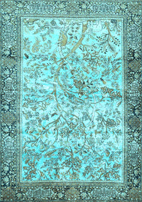 Animal Light Blue Traditional Rug, tr4800lblu