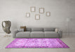 Machine Washable Animal Purple Traditional Area Rugs in a Living Room, wshtr4800pur