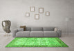 Machine Washable Animal Green Traditional Area Rugs in a Living Room,, wshtr4800grn