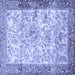 Square Machine Washable Animal Blue Traditional Rug, wshtr4800blu
