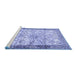 Sideview of Machine Washable Animal Blue Traditional Rug, wshtr4800blu