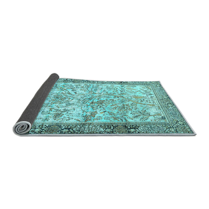 Sideview of Animal Light Blue Traditional Rug, tr4800lblu