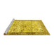 Sideview of Machine Washable Animal Yellow Traditional Rug, wshtr4800yw