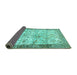 Sideview of Animal Turquoise Traditional Rug, tr4800turq