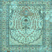 Square Persian Light Blue Traditional Rug, tr4801lblu