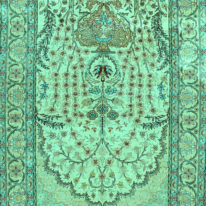 Machine Washable Persian Turquoise Traditional Area Rugs, wshtr4801turq