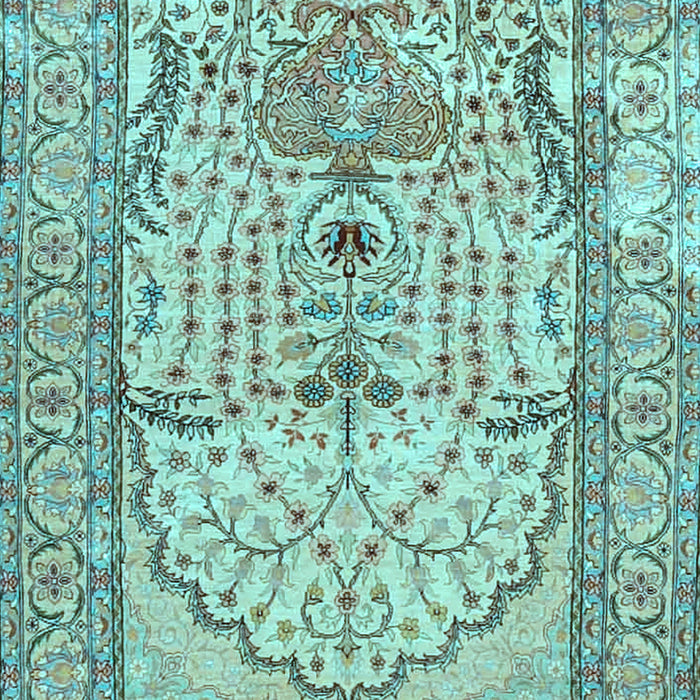 Machine Washable Persian Light Blue Traditional Rug, wshtr4801lblu