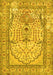 Machine Washable Persian Yellow Traditional Rug, wshtr4801yw