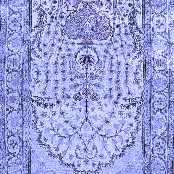 Machine Washable Persian Blue Traditional Rug, wshtr4801blu
