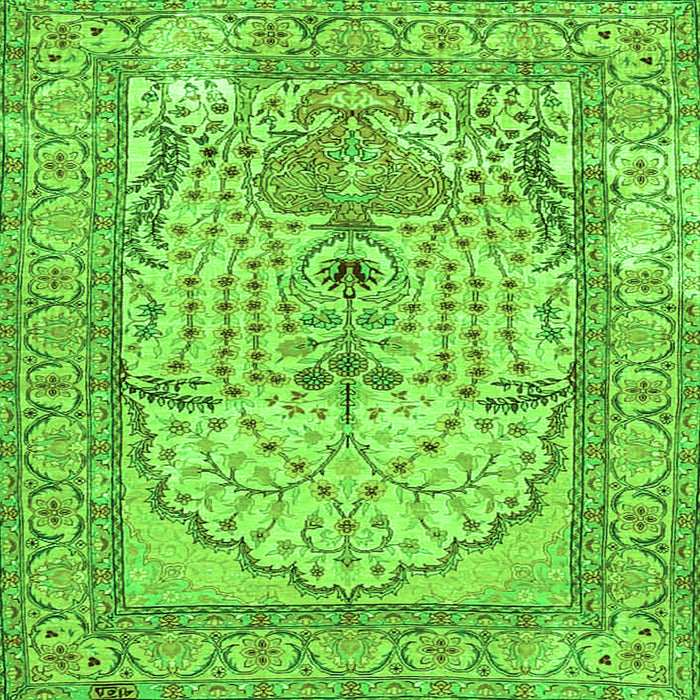 Serging Thickness of Persian Green Traditional Rug, tr4801grn