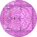 Round Persian Purple Traditional Rug, tr4801pur