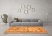 Machine Washable Persian Orange Traditional Area Rugs in a Living Room, wshtr4801org