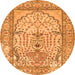 Square Persian Orange Traditional Rug, tr4801org