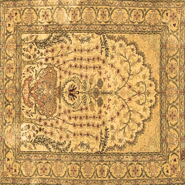Square Persian Brown Traditional Rug, tr4801brn