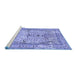 Sideview of Machine Washable Persian Blue Traditional Rug, wshtr4801blu