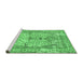 Sideview of Machine Washable Persian Emerald Green Traditional Area Rugs, wshtr4801emgrn