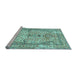 Sideview of Machine Washable Persian Light Blue Traditional Rug, wshtr4801lblu