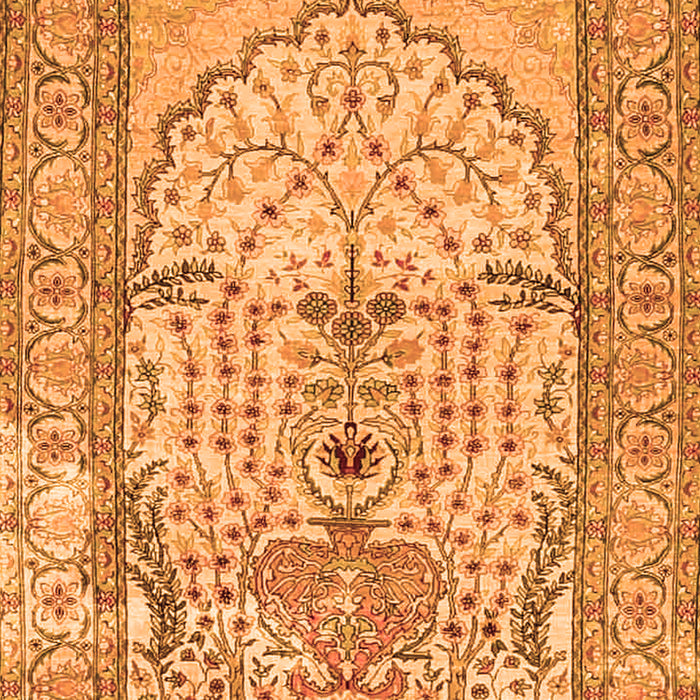 Serging Thickness of Machine Washable Persian Orange Traditional Area Rugs, wshtr4801org