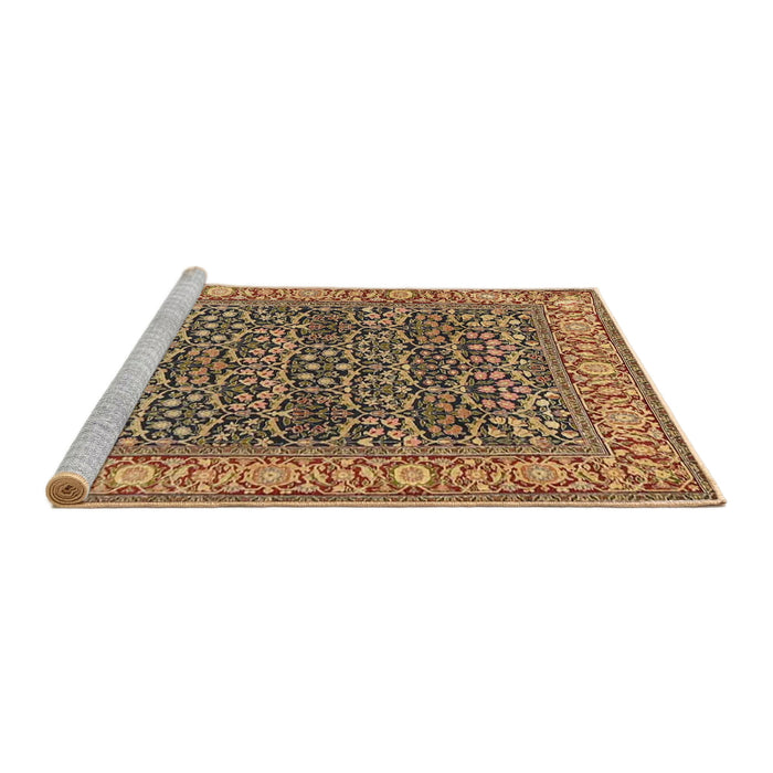 Sideview of Machine Washable Traditional Dark Sienna Brown Rug, wshtr4802