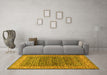 Machine Washable Persian Yellow Traditional Rug in a Living Room, wshtr4802yw