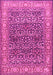 Machine Washable Persian Pink Traditional Rug, wshtr4802pnk