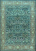 Machine Washable Persian Light Blue Traditional Rug, wshtr4802lblu