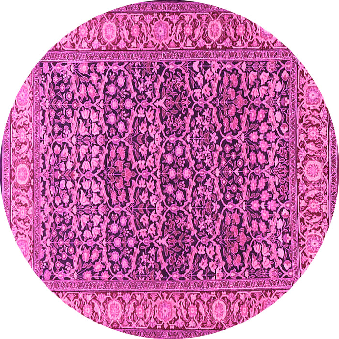 Round Persian Pink Traditional Rug, tr4802pnk
