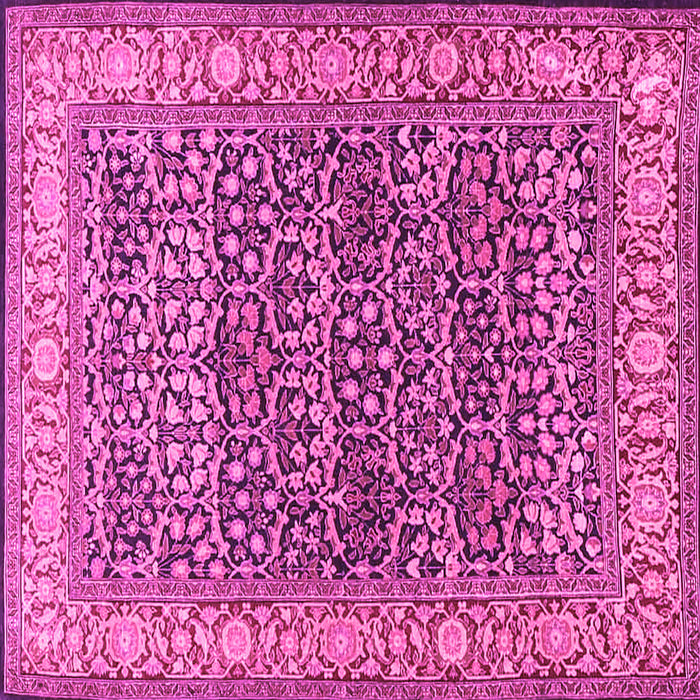 Square Machine Washable Persian Pink Traditional Rug, wshtr4802pnk