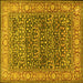 Square Persian Yellow Traditional Rug, tr4802yw