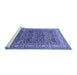 Sideview of Machine Washable Persian Blue Traditional Rug, wshtr4802blu