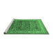 Sideview of Machine Washable Persian Emerald Green Traditional Area Rugs, wshtr4802emgrn