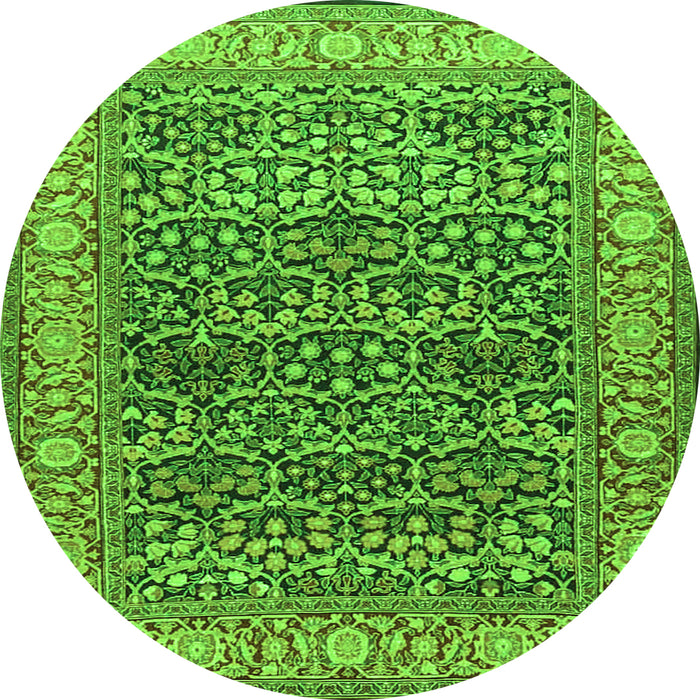 Square Persian Green Traditional Rug, tr4802grn