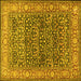 Square Machine Washable Persian Yellow Traditional Rug, wshtr4802yw