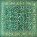 Square Persian Turquoise Traditional Rug, tr4802turq