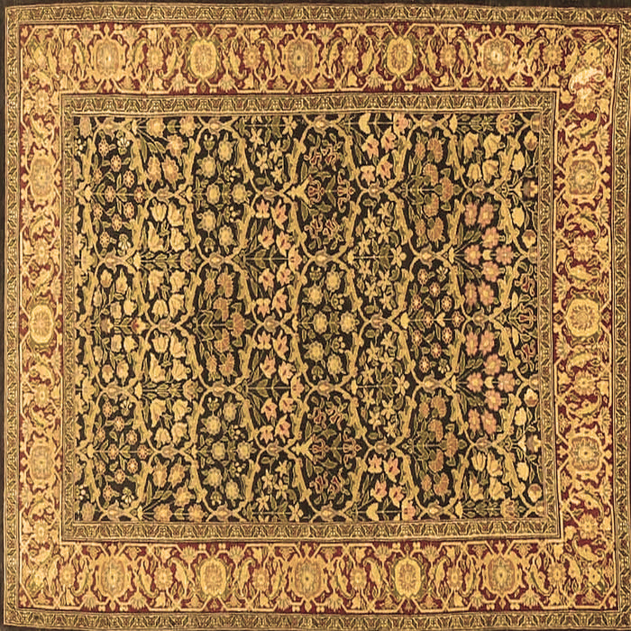 Square Persian Brown Traditional Rug, tr4802brn