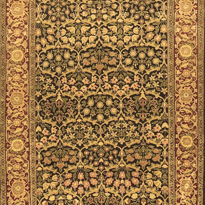 Machine Washable Persian Brown Traditional Rug, wshtr4802brn