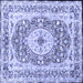 Square Medallion Blue Traditional Rug, tr4803blu
