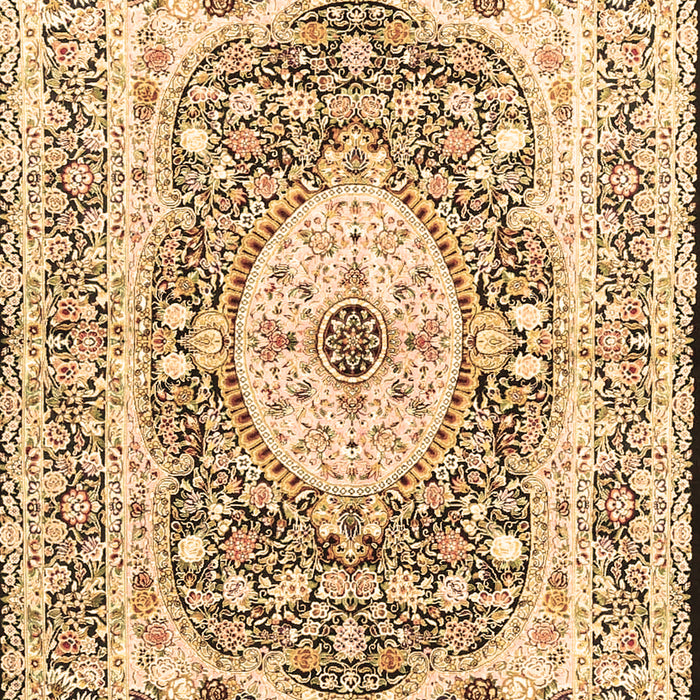 Medallion Brown Traditional Rug, tr4803brn