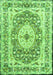 Serging Thickness of Machine Washable Medallion Green Traditional Area Rugs, wshtr4803grn