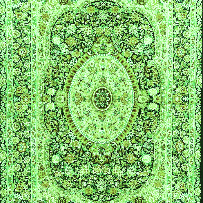 Serging Thickness of Machine Washable Medallion Green Traditional Area Rugs, wshtr4803grn