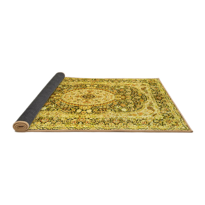 Sideview of Medallion Yellow Traditional Rug, tr4803yw
