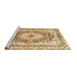 Sideview of Machine Washable Medallion Brown Traditional Rug, wshtr4803brn