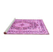 Sideview of Machine Washable Medallion Pink Traditional Rug, wshtr4803pnk