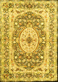 Medallion Yellow Traditional Rug, tr4803yw