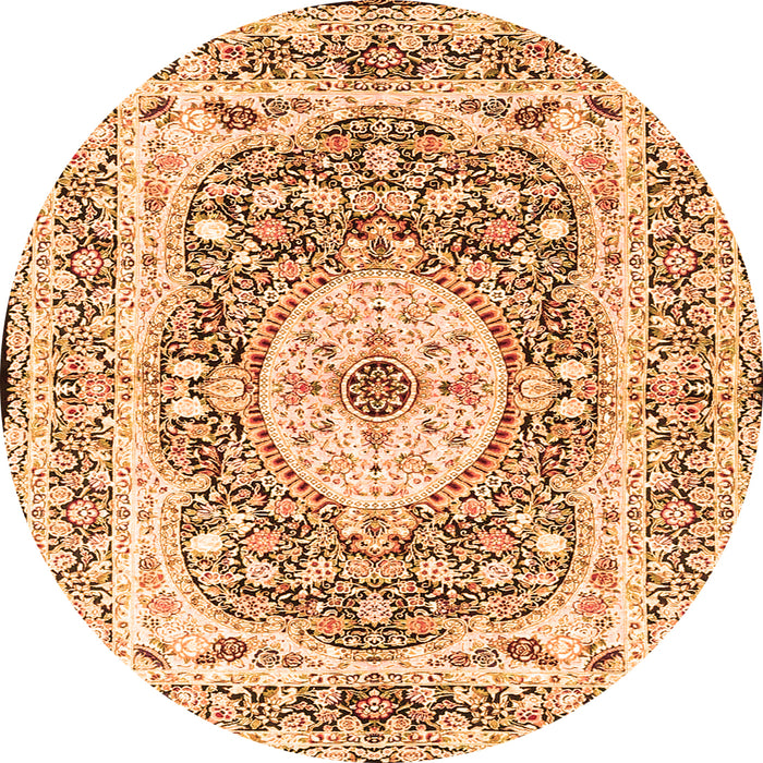 Square Medallion Orange Traditional Rug, tr4803org