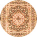 Square Medallion Orange Traditional Rug, tr4803org