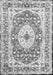 Serging Thickness of Machine Washable Medallion Gray Traditional Rug, wshtr4803gry