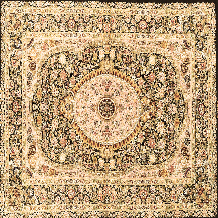 Square Medallion Brown Traditional Rug, tr4803brn