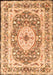 Serging Thickness of Machine Washable Medallion Orange Traditional Area Rugs, wshtr4803org