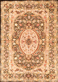 Medallion Orange Traditional Rug, tr4803org